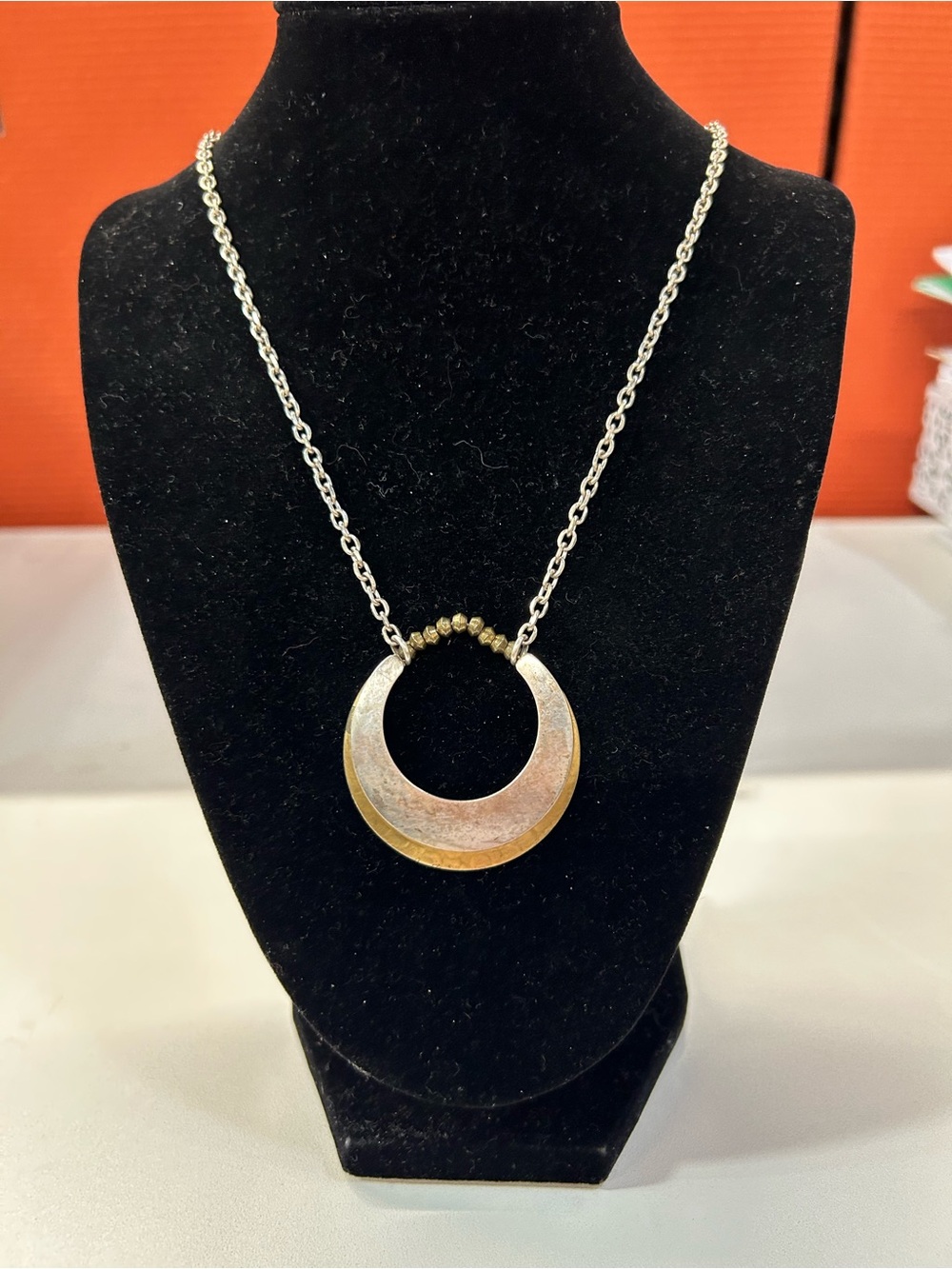 Marjorie Baer Sterling silver rope chain and pendant. Stunning piece